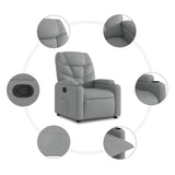 Stand up Recliner Chair Light Grey Fabric - Close-Up Angle