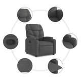 Stand up Recliner Chair Dark Grey Fabric - Low Angle