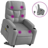 Stand up Massage Recliner Chair Light Grey Fabric - Front View