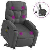 Stand up Massage Recliner Chair Dark Grey Fabric - Front View