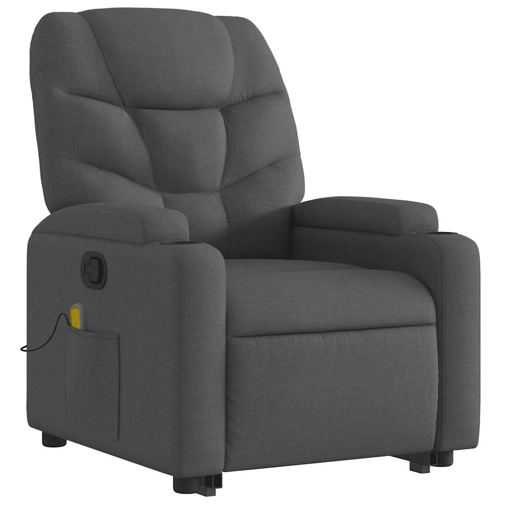Stand up Massage Recliner Chair Dark Grey Fabric