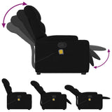 Stand up Massage Recliner Chair Black Fabric - Close-Up Angle