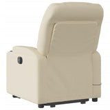 Stand up Massage Recliner Chair Cream Fabric - 45-Degree Angle