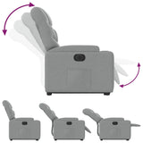 Electric Stand up Recliner Chair Light Grey Fabric - Rear View