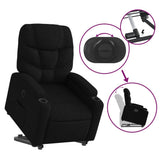 Electric Stand up Recliner Chair Black Fabric