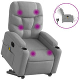 Electric Stand up Massage Recliner Chair Light Grey Fabric - Front View