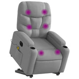 Electric Stand up Massage Recliner Chair Light Grey Fabric - Side View