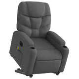 Electric Stand up Massage Recliner Chair Dark Grey Fabric - Side View