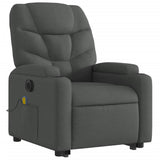 Electric Stand up Massage Recliner Chair Dark Grey Fabric - Top-Down View