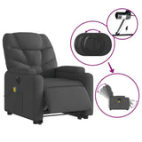 Electric Stand up Massage Recliner Chair Dark Grey Fabric - Rear View