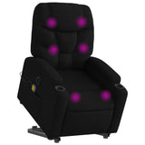 Electric Stand up Massage Recliner Chair Black Fabric - Side View