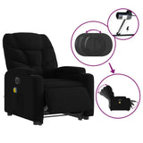 Electric Stand up Massage Recliner Chair Black Fabric - Rear View