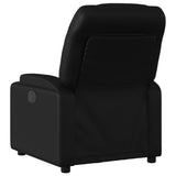 Recliner Chair Black Faux Leather - Side View