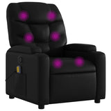 Massage Recliner Chair Black Faux Leather - Front View