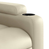 Massage Recliner Chair Cream Faux Leather - Extra Image