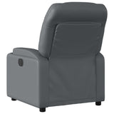 Massage Recliner Chair Grey Faux Leather - Top-Down View