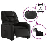 Electric Recliner Chair Black Faux Leather - 45-Degree Angle