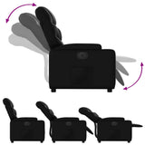Electric Recliner Chair Black Faux Leather - Rear View