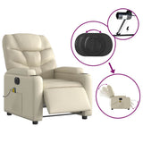 Electric Massage Recliner Chair Cream Faux Leather - Extra Image