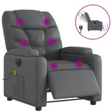 Electric Massage Recliner Chair Grey Faux Leather - Front View