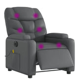 Electric Massage Recliner Chair Grey Faux Leather - Side View