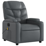 Electric Massage Recliner Chair Grey Faux Leather - Top-Down View