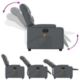 Electric Massage Recliner Chair Grey Faux Leather - Close-Up Angle