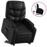 Stand up Recliner Chair Black Faux Leather - Front View