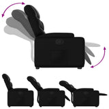 Stand up Recliner Chair Black Faux Leather - Close-Up Angle