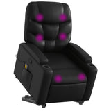 Stand up Massage Recliner Chair Black Faux Leather - Side View