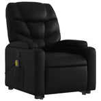 Stand up Massage Recliner Chair Black Faux Leather