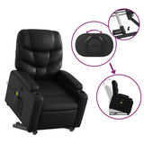 Stand up Massage Recliner Chair Black Faux Leather - Rear View