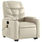 Stand up Massage Recliner Chair Cream Faux Leather - Top-Down View