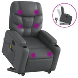 Stand up Massage Recliner Chair Grey Faux Leather - Front View