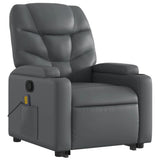 Stand up Massage Recliner Chair Grey Faux Leather - Top-Down View