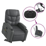 Stand up Massage Recliner Chair Grey Faux Leather