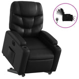 Electric Stand up Recliner Chair Black Faux Leather - Front View