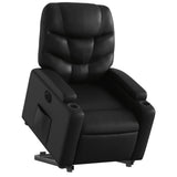 Electric Stand up Recliner Chair Black Faux Leather - Side View