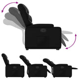 Electric Stand up Recliner Chair Black Faux Leather - Close-Up Angle