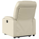 Electric Stand up Massage Recliner Chair Cream Faux Leather - 45-Degree Angle