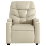 Electric Stand up Massage Recliner Chair Cream Faux Leather - Extra Image