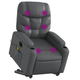 Electric Stand up Massage Recliner Chair Grey Faux Leather