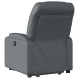 Electric Stand up Massage Recliner Chair Grey Faux Leather - Low Angle