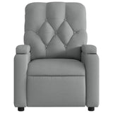 Massage Recliner Chair Light Grey Fabric - Close-Up Angle