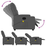 Massage Recliner Chair Dark Grey Fabric - 45-Degree Angle