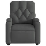 Massage Recliner Chair Dark Grey Fabric - Close-Up Angle