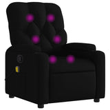 Massage Recliner Chair Black Fabric - Front View