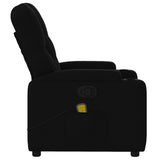 Massage Recliner Chair Black Fabric - Low Angle