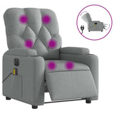 Electric Massage Recliner Chair Light Grey Fabric - Front View