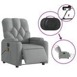 Electric Massage Recliner Chair Light Grey Fabric